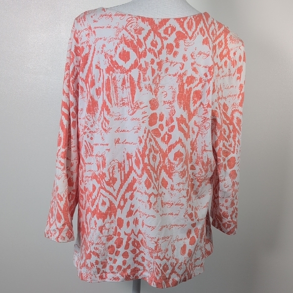 Ruby Rd. Orange 3/4 Sleeve Tee - Picture 3 of 7